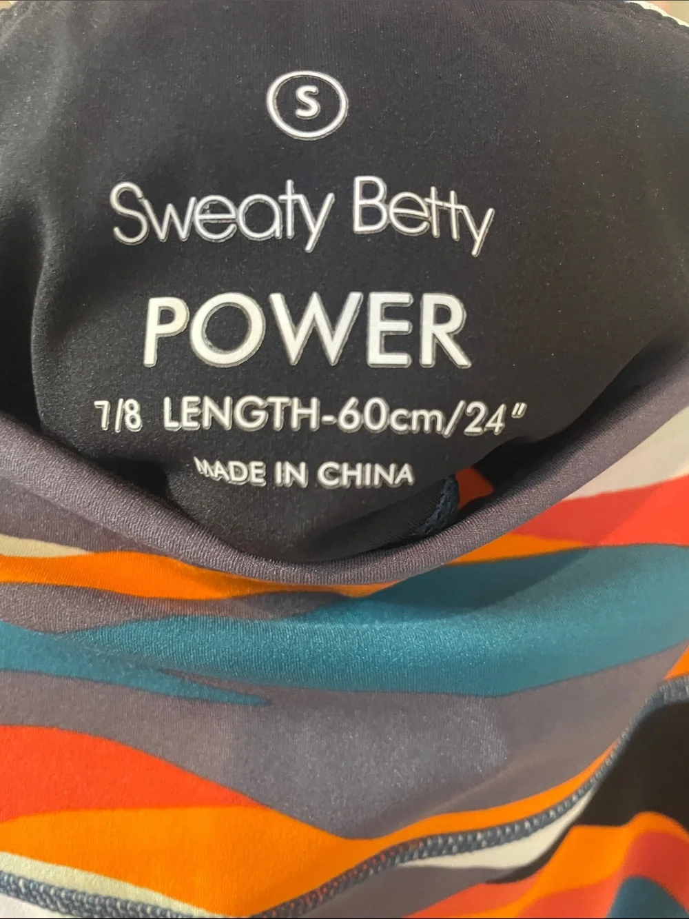Sweaty Betty Power 7/8 Leggings - Teal, Orange, Red
